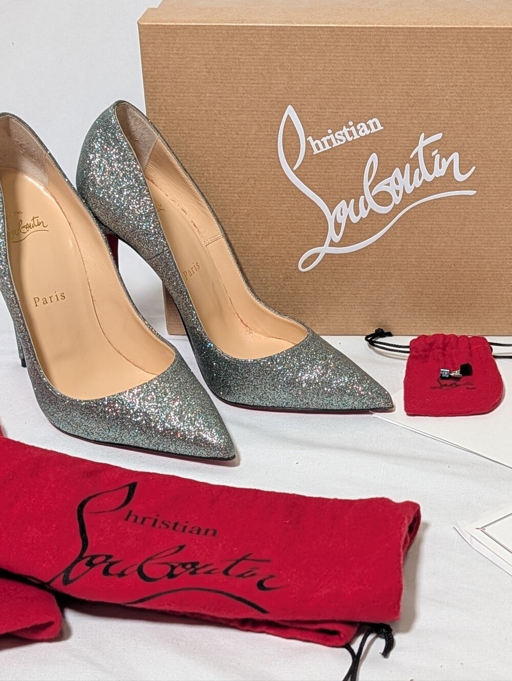 Christian Louboutin So Kate 120 Glitter Mini Pumps Size 38 - Picture 2 of 14